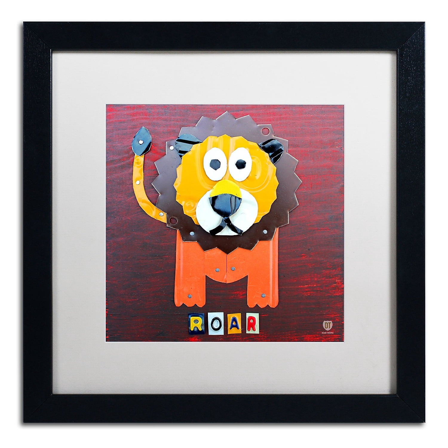 Trademark Fine Art ''Roar The Lion'' by Design Turnpike 16" x 16" White Matted Black Frame