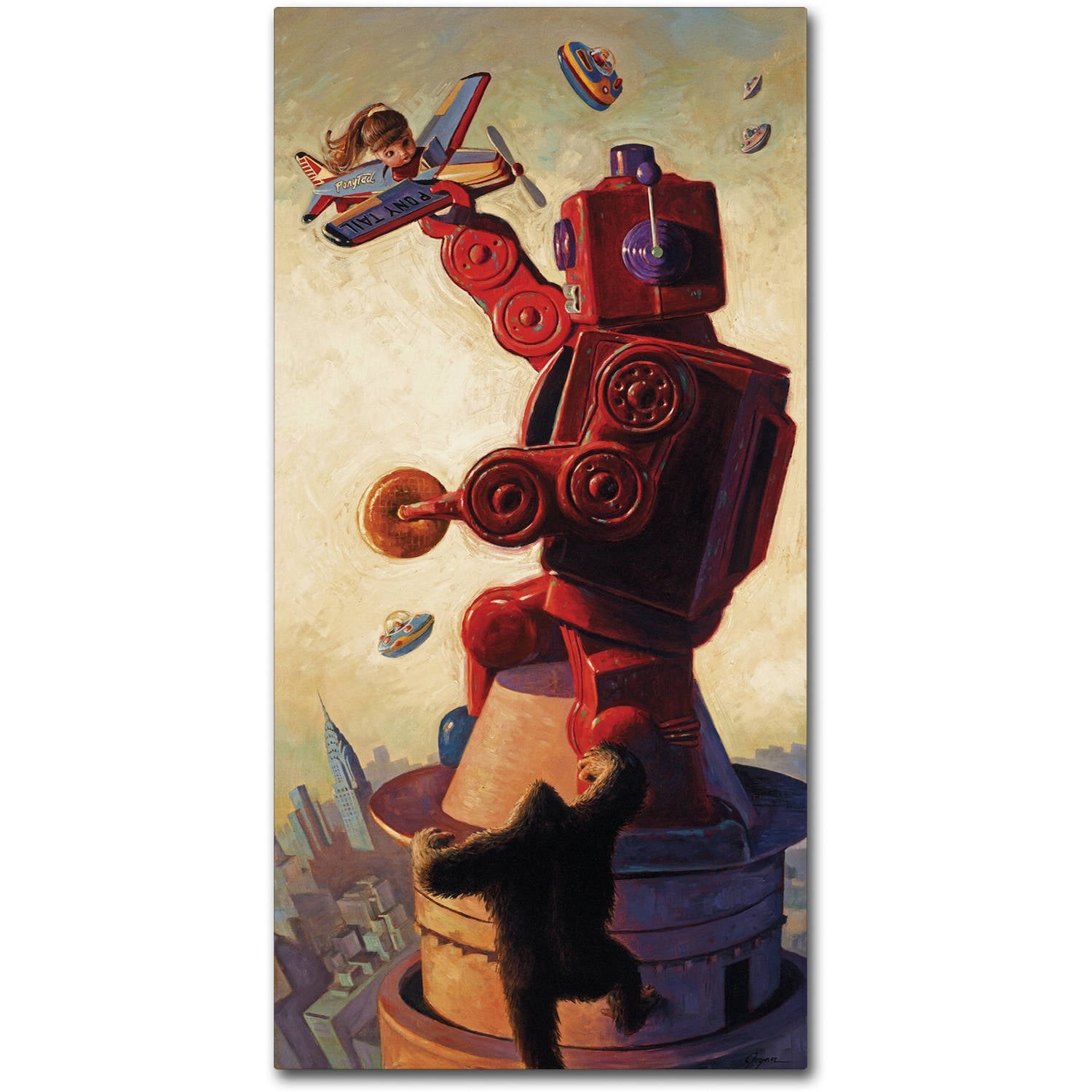 Robo King Red Canvas Art by Eric Joyner