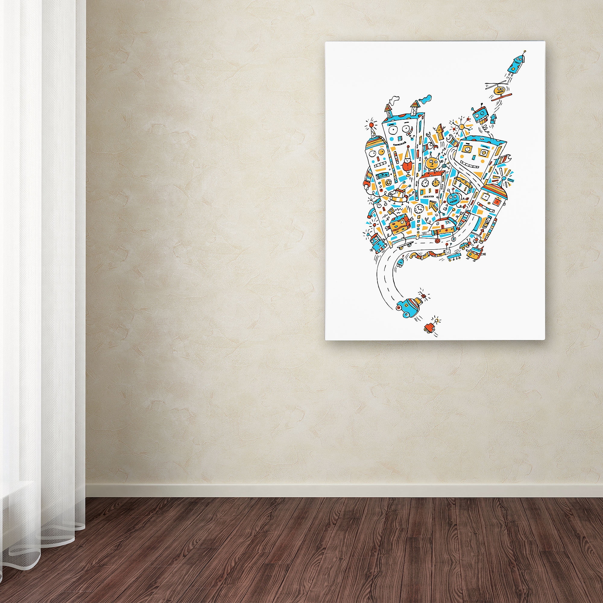Trademark Fine Art "Robot City" Canvas Art by Carla Martell