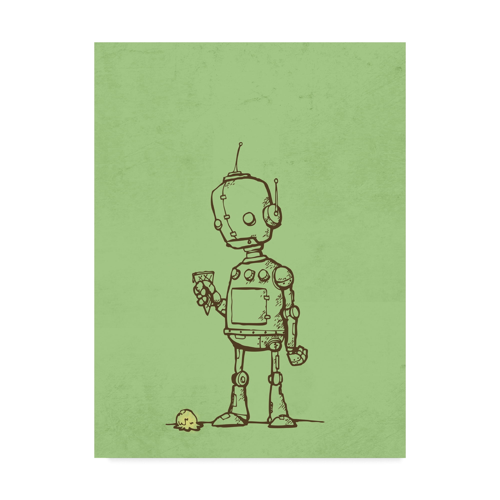 Trademark Fine Art 'Robot Icecream' Canvas Art by Michael Murdock