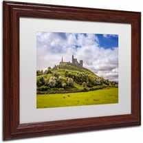 Trademark Fine Art "Rock Of Cashel Ireland" Canvas Art by Pierre Leclerc, White Matte/Wood Frame
