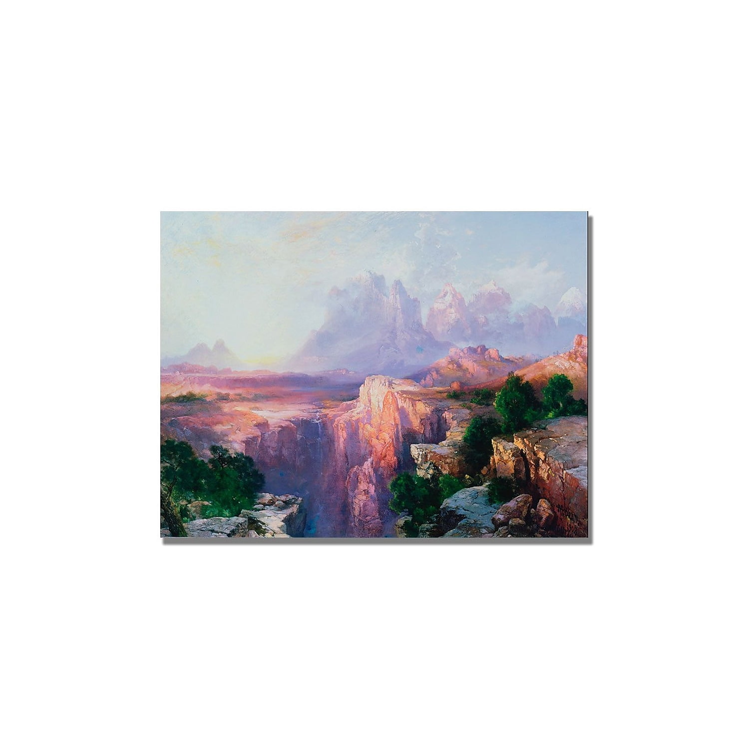 Trademark Fine Art "Rock Tower of the Rio Virgin" Canvas Art by Thomas Moran