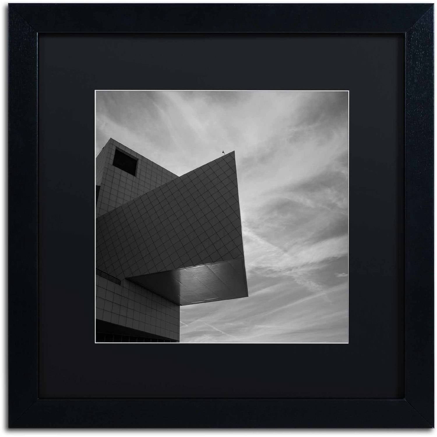 Trademark Fine Art "Rock and Roll Hall of Fame Abstract" Canvas Art by Kurt Shaffer, Black Matte, Black Frame