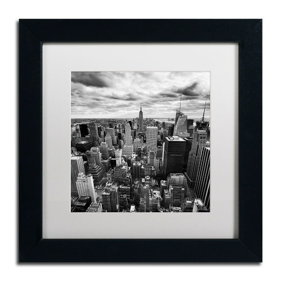 Trademark Fine Art "Rockefellar View" Canvas Art by Nina Papiorek, White Matte, Black Frame