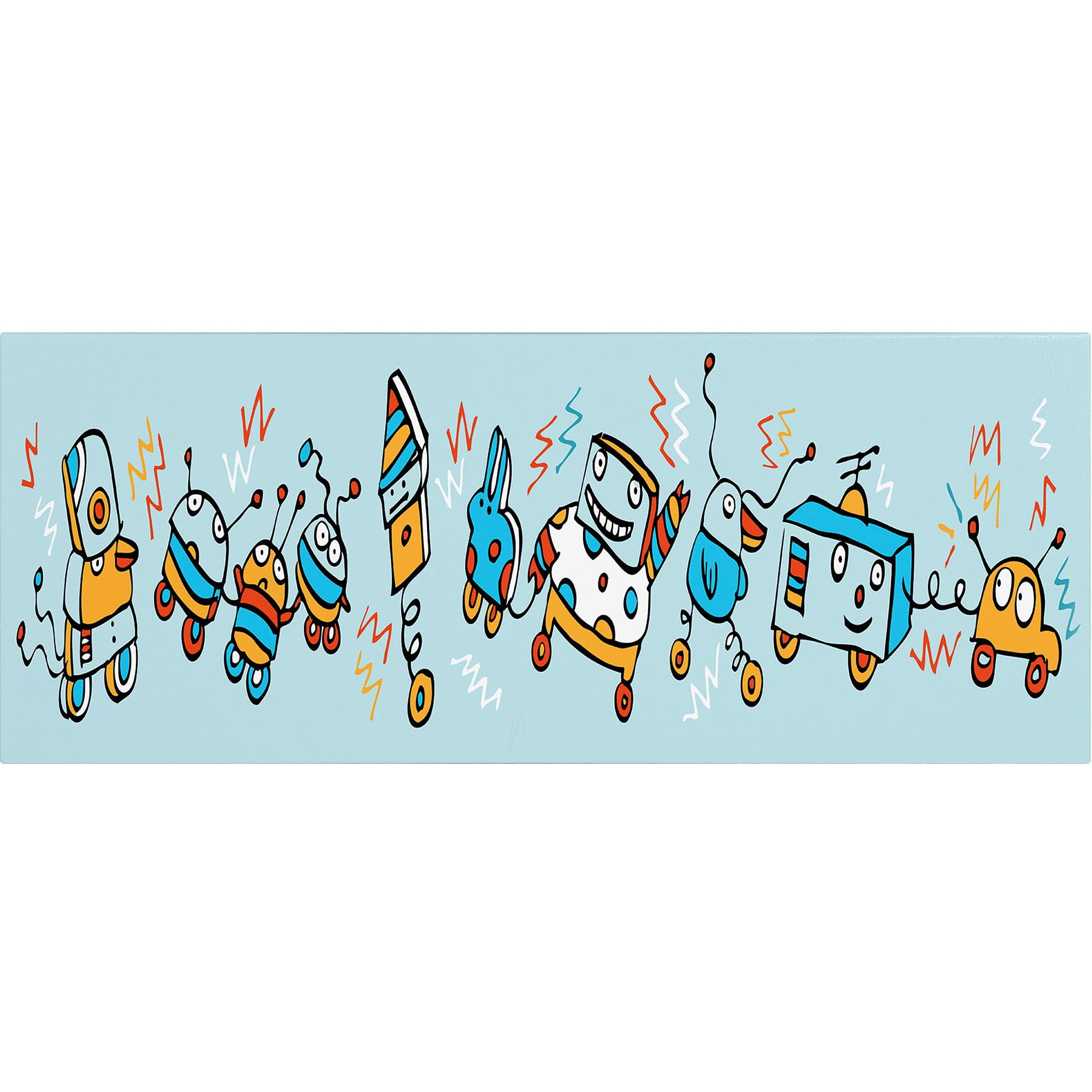 Trademark Fine Art "Rocking Robots" Canvas Art by Carla Martell
