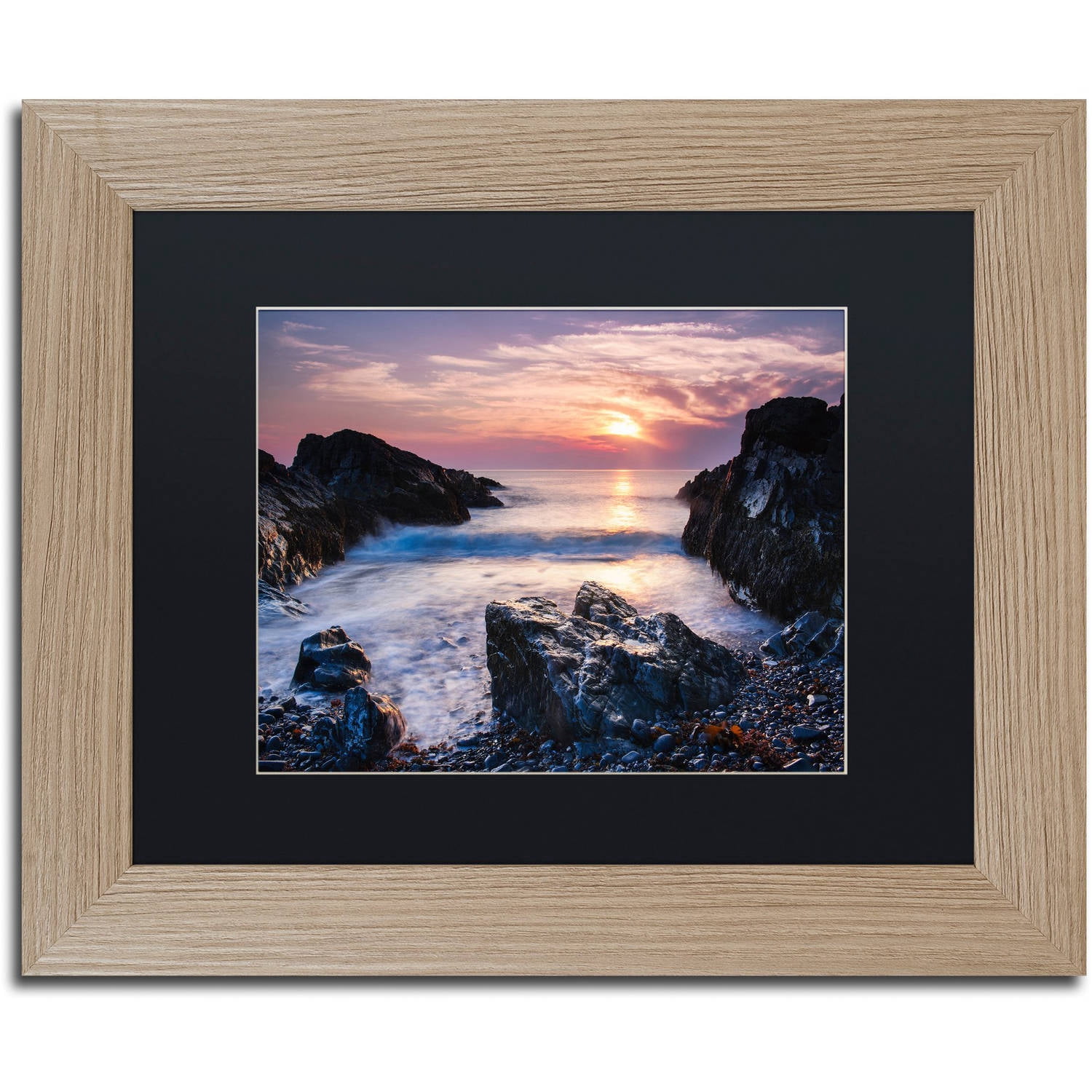 Trademark Fine Art "Rocky Cove" Canvas Art by Michael Blanchette Photography Black Matte, Birch Frame
