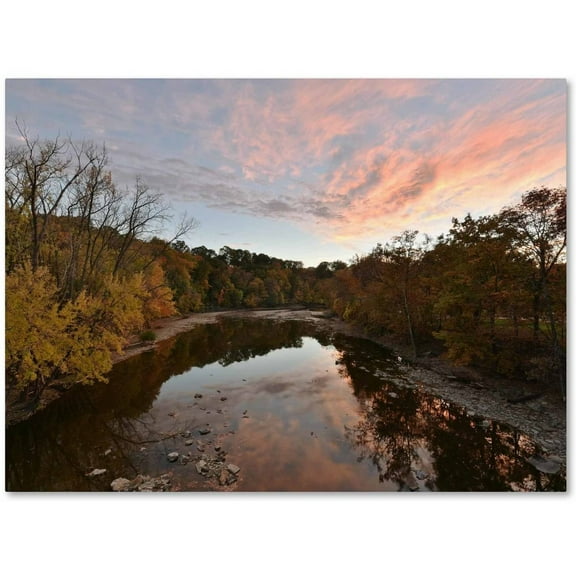 Trademark Fine Art "Rocky River Autumn Sunset" Canvas Art by Kurt Shaffer