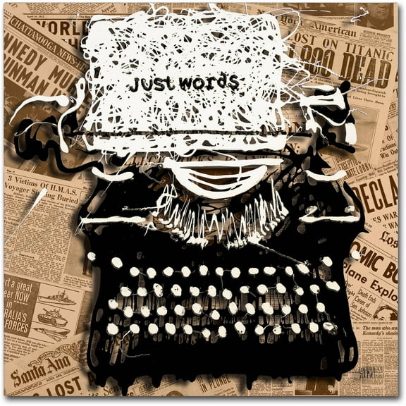 Trademark Fine Art Roderick Stevens 'Just Words 1' 14 x 14 (RS982-C1414GG)