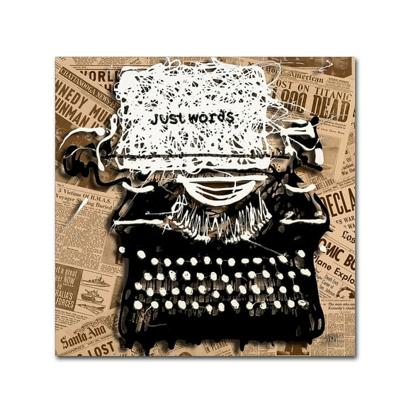Trademark Fine Art Roderick Stevens 'Just Words 1' 18 x 18 (RS982-C1818GG)