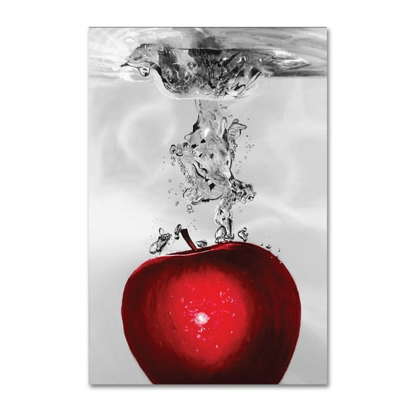 Trademark Fine Art Roderick Stevens Red Apple Splash Canvas Wall Art - 18x28