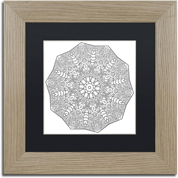 Trademark Fine Art "Rolly Mandala" Canvas Art by Kathy G. Ahrens, Black Matte, Birch Frame