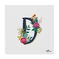 thumbnail image 1 of Trademark Fine Art 'Romantic Luxe Monogram D Navy' Canvas Art by Janelle Penner, 1 of 3