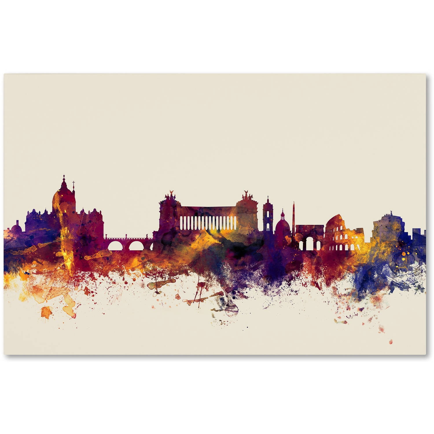 Trademark Fine Art "Rome Italy Skyline" Canvas Art by Michael Tompsett