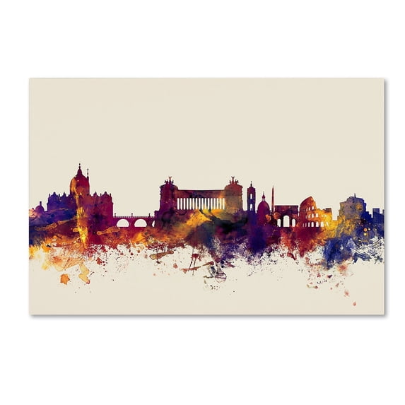 Trademark Fine Art "Rome Italy Skyline" Canvas Art by Michael Tompsett