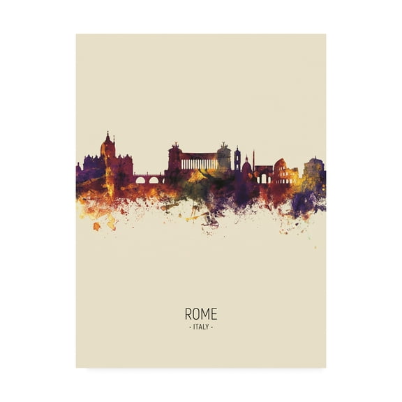 Trademark Fine Art 'Rome Italy Skyline Portrait III' Canvas Art by Michael Tompsett