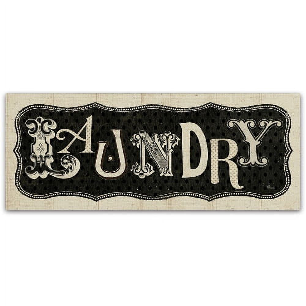 Black and White Canvas Laundry Sign Art