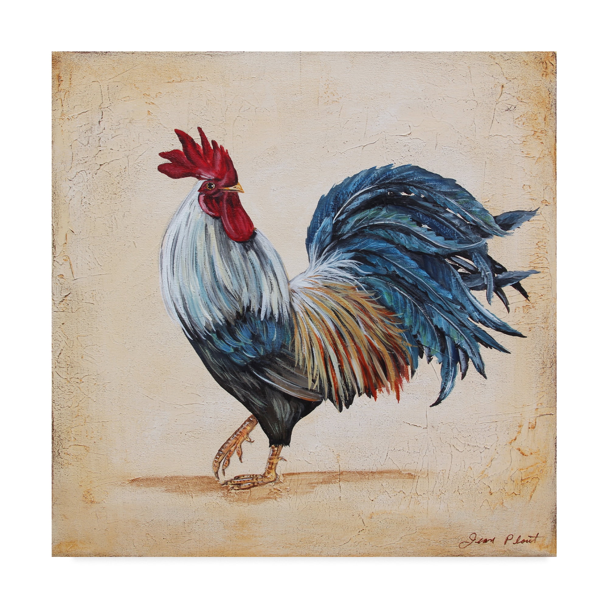 Trademark Fine Art 'Rooster 1' Canvas Art by Jean Plout