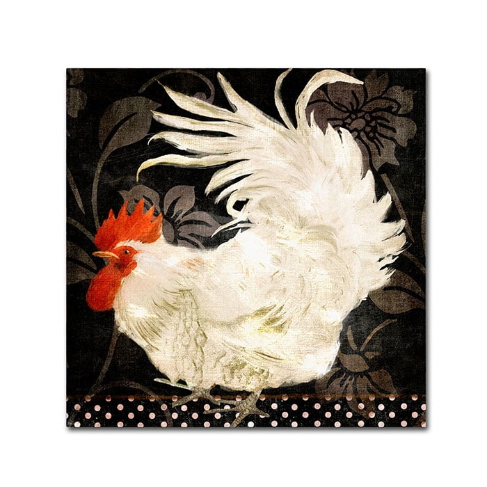Trademark Fine Art "Rooster Damask I" Canvas Art by Color Bakery