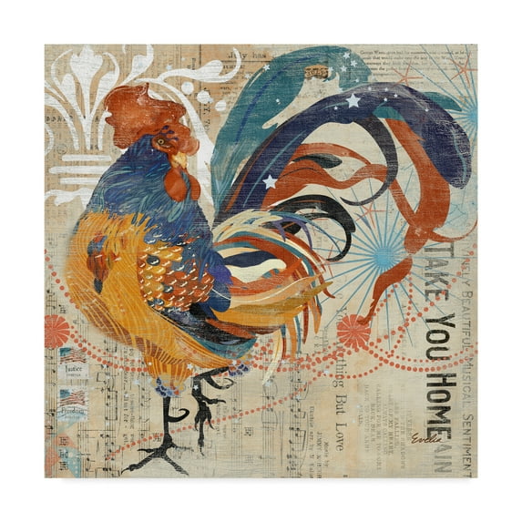Trademark Fine Art 'Rooster Flair IV' Canvas Art by Evelia Designs