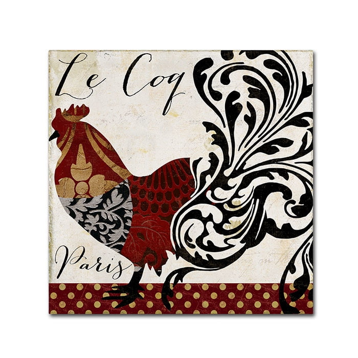 Trademark Fine Art "Roosters of Paris I" Canvas Art by Color Bakery