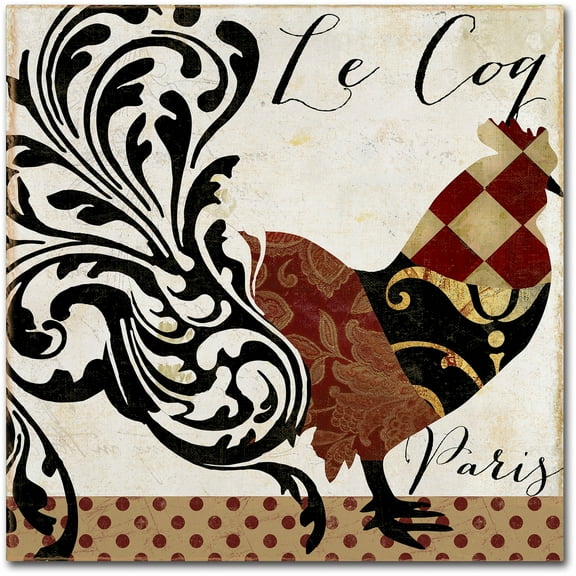 Trademark Fine Art "Roosters of Paris II" Canvas Art by Color Bakery