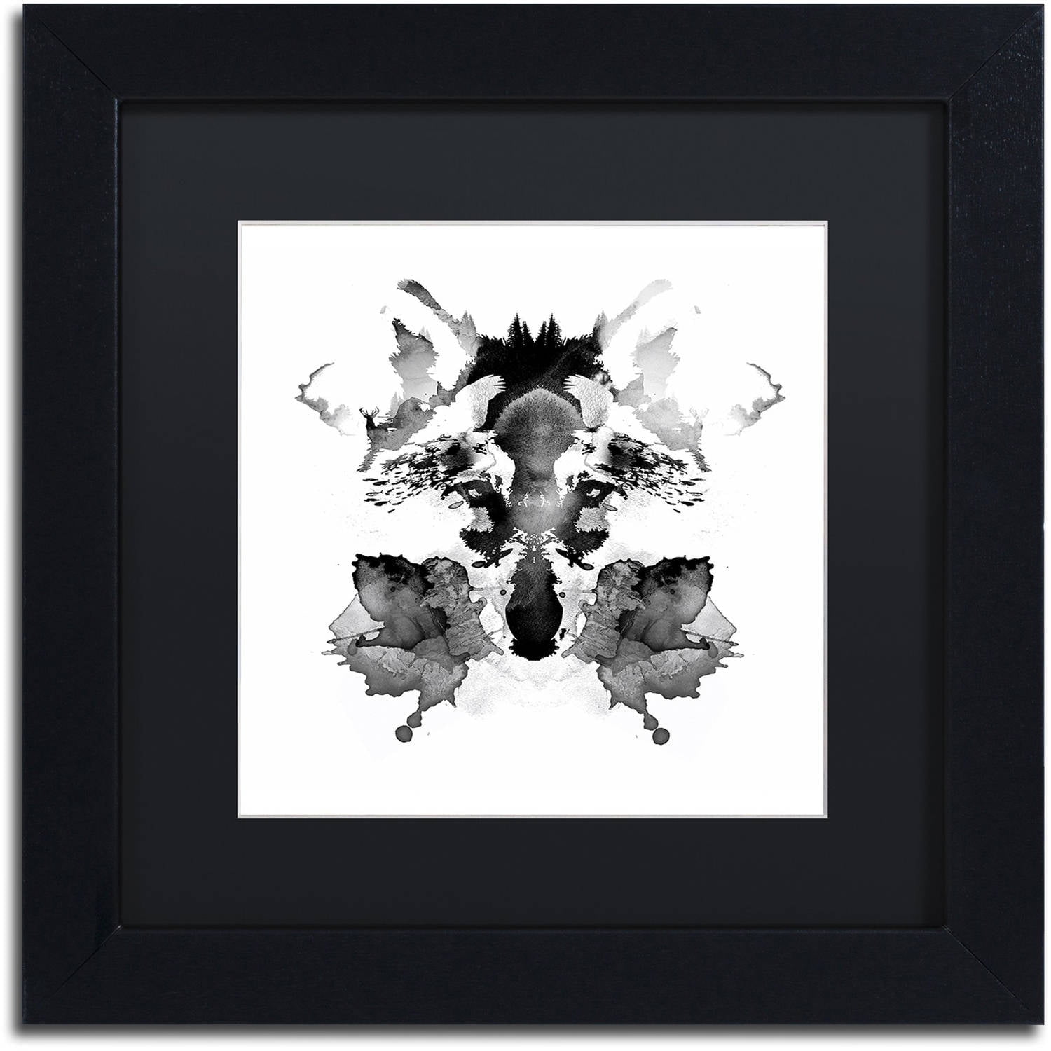 Trademark Fine Art 'Rorschach' Canvas Art by Robert Farkas, Black Matte, Black Frame