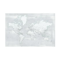 Trademark Fine Art Rosana Laiz Blursbyai Detailed world map with cities, Maeli cold Canvas Wall Art