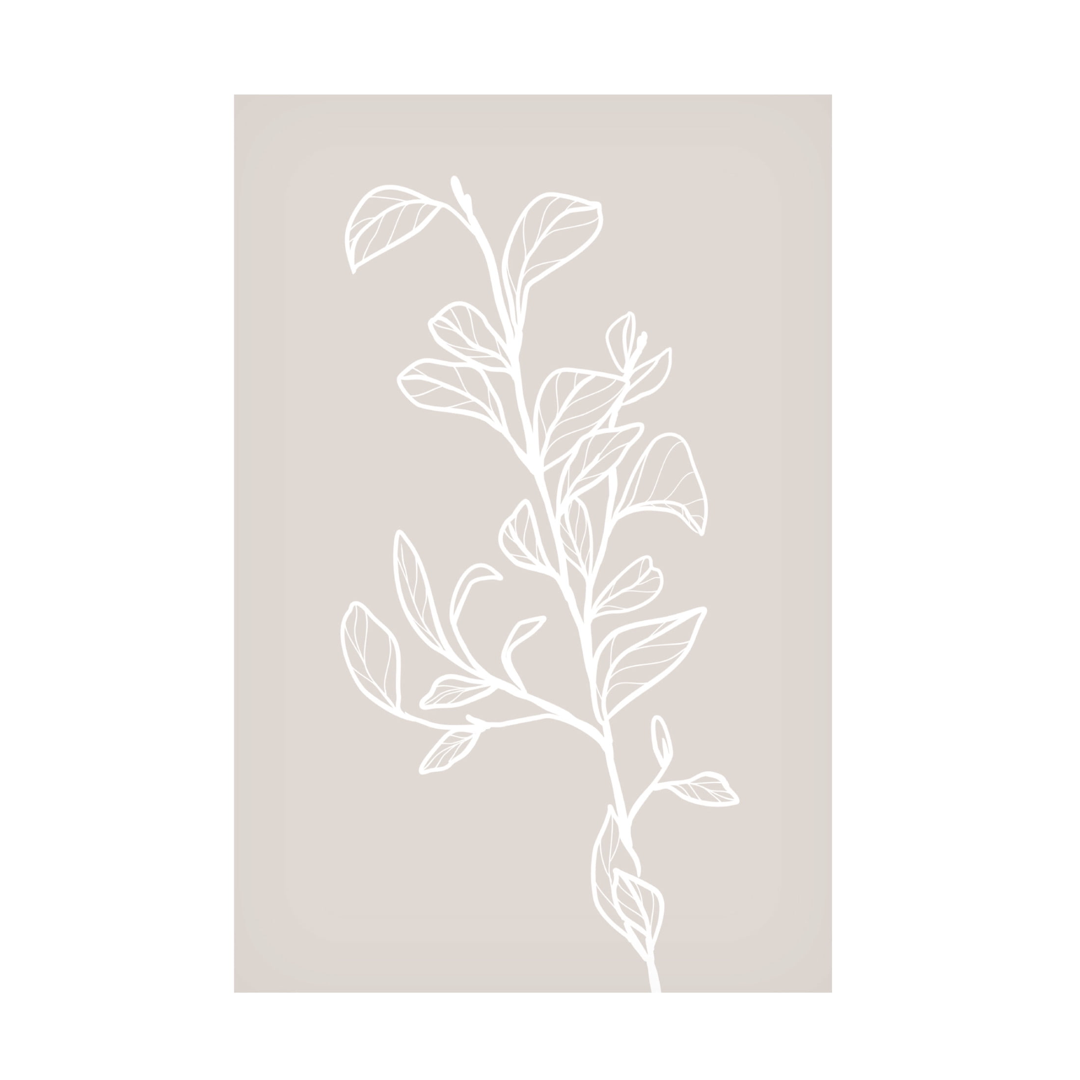 Trademark Fine Art Rosana Laiz Blursbyai Garran branch with leaves in beige Canvas Wall Art