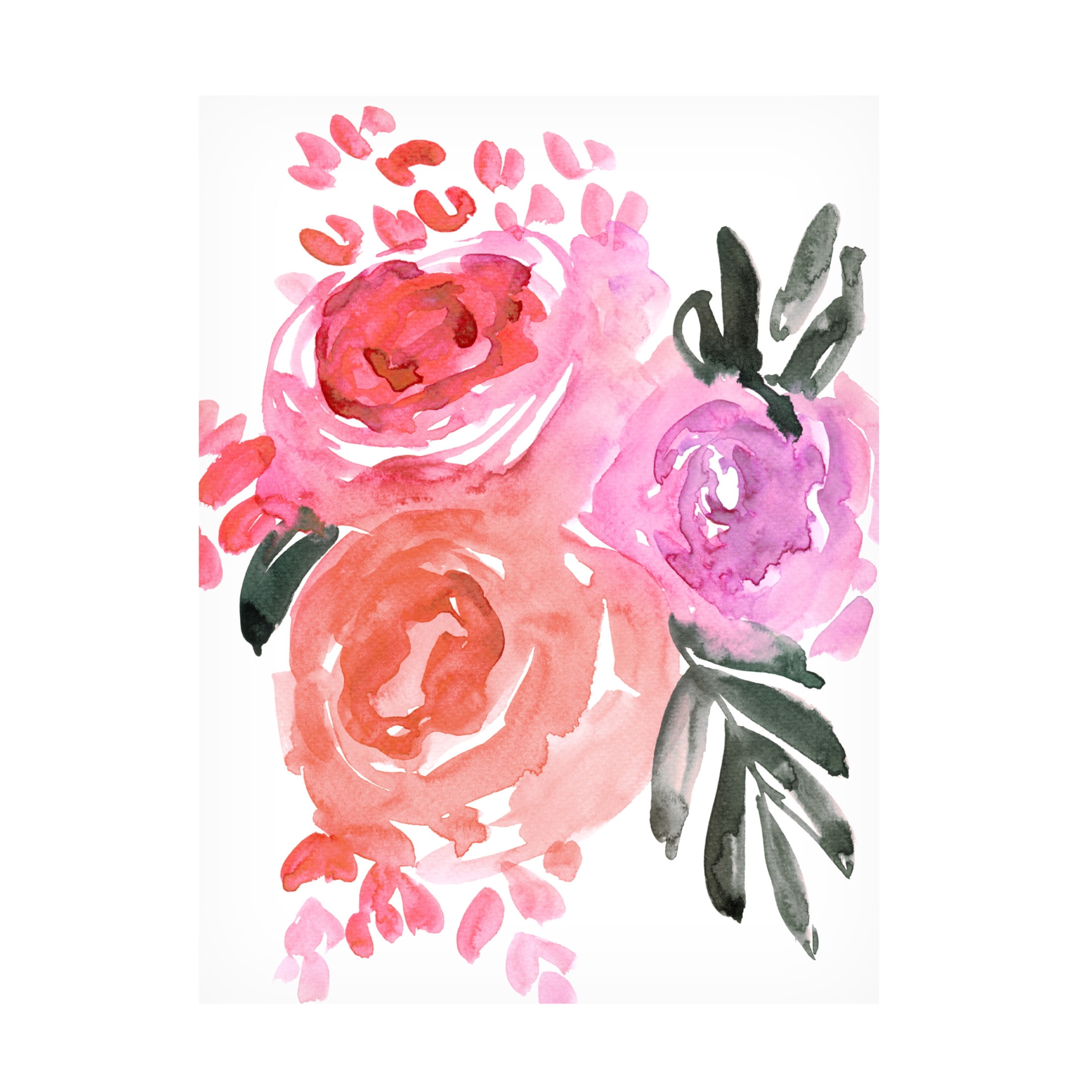 Trademark Fine Art Rosana Laiz Blursbyai Maeko loose watercolor florals I Canvas Wall Art
