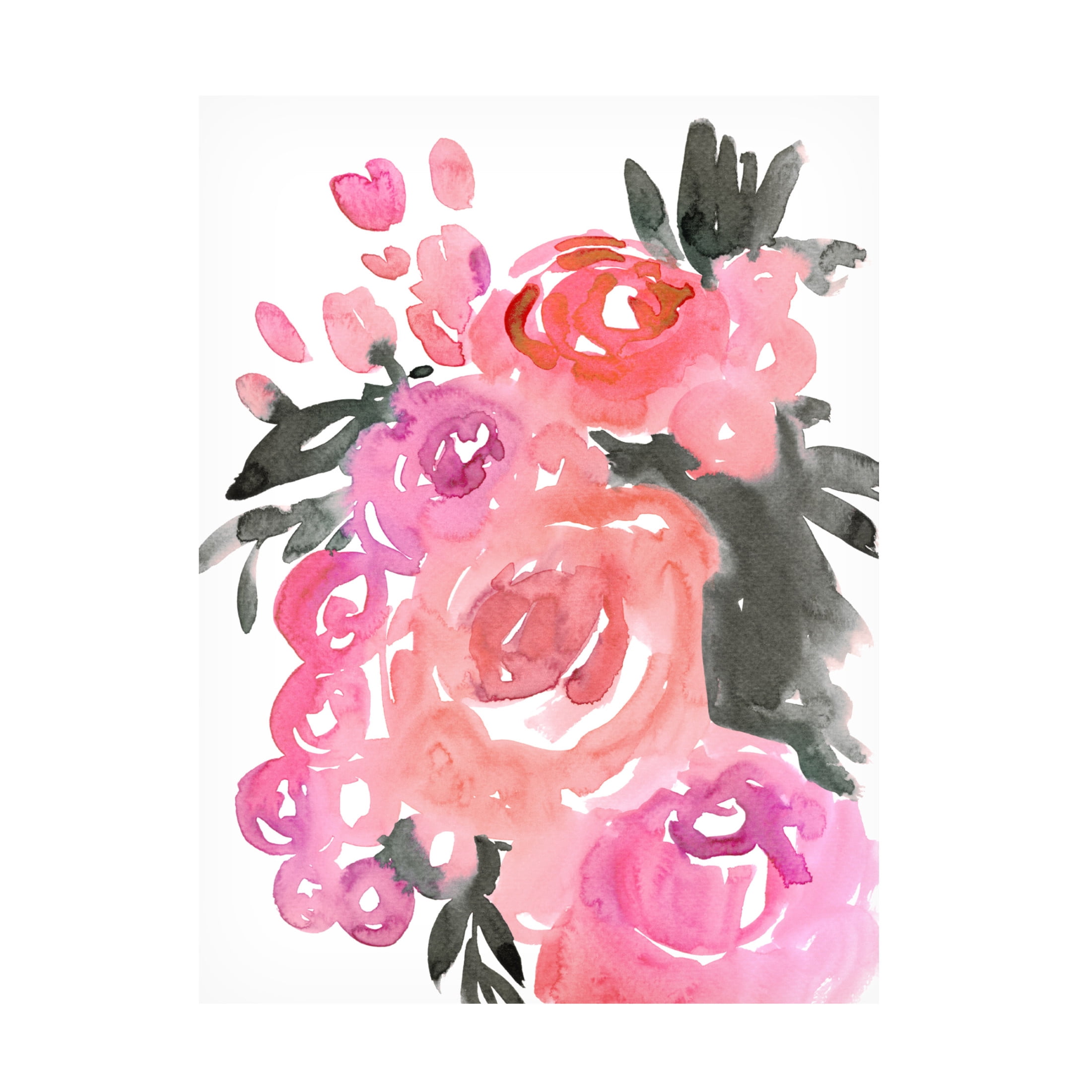 Trademark Fine Art Rosana Laiz Blursbyai Maeko loose watercolor florals II Canvas Wall Art