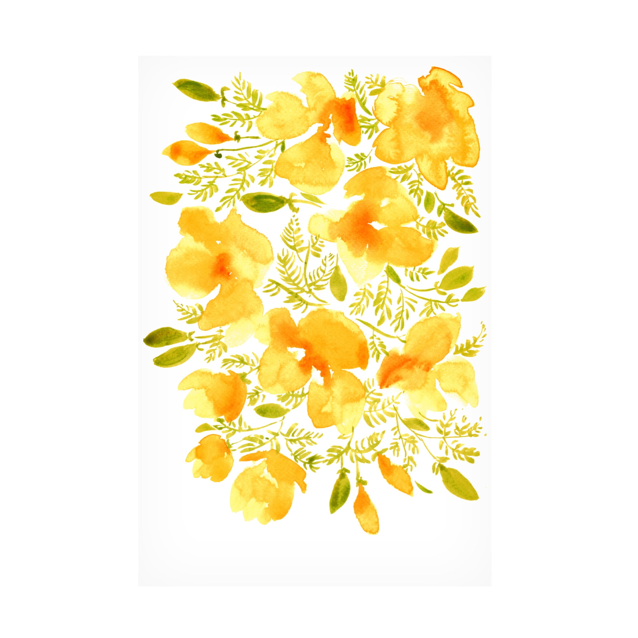 Trademark Fine Art Rosana Laiz Blursbyai Watercolor California poppies quad 3 Canvas Wall Art