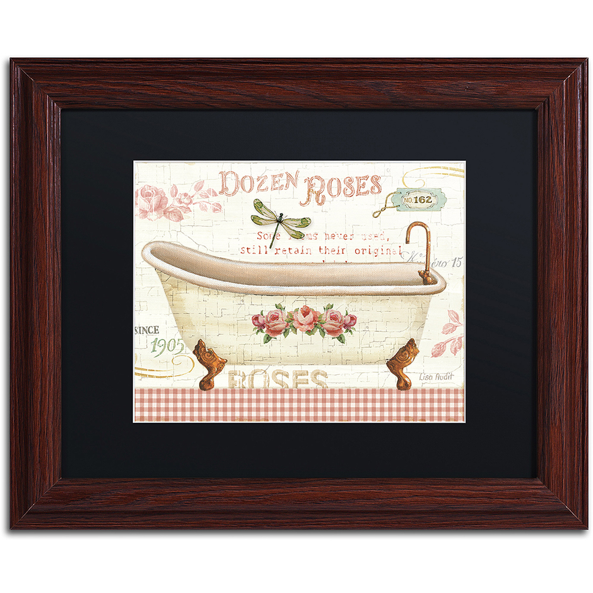 Trademark Fine Art "Rose Garden IV no Border" Canvas Art by Lisa Audit, Black Matte, Wood Frame