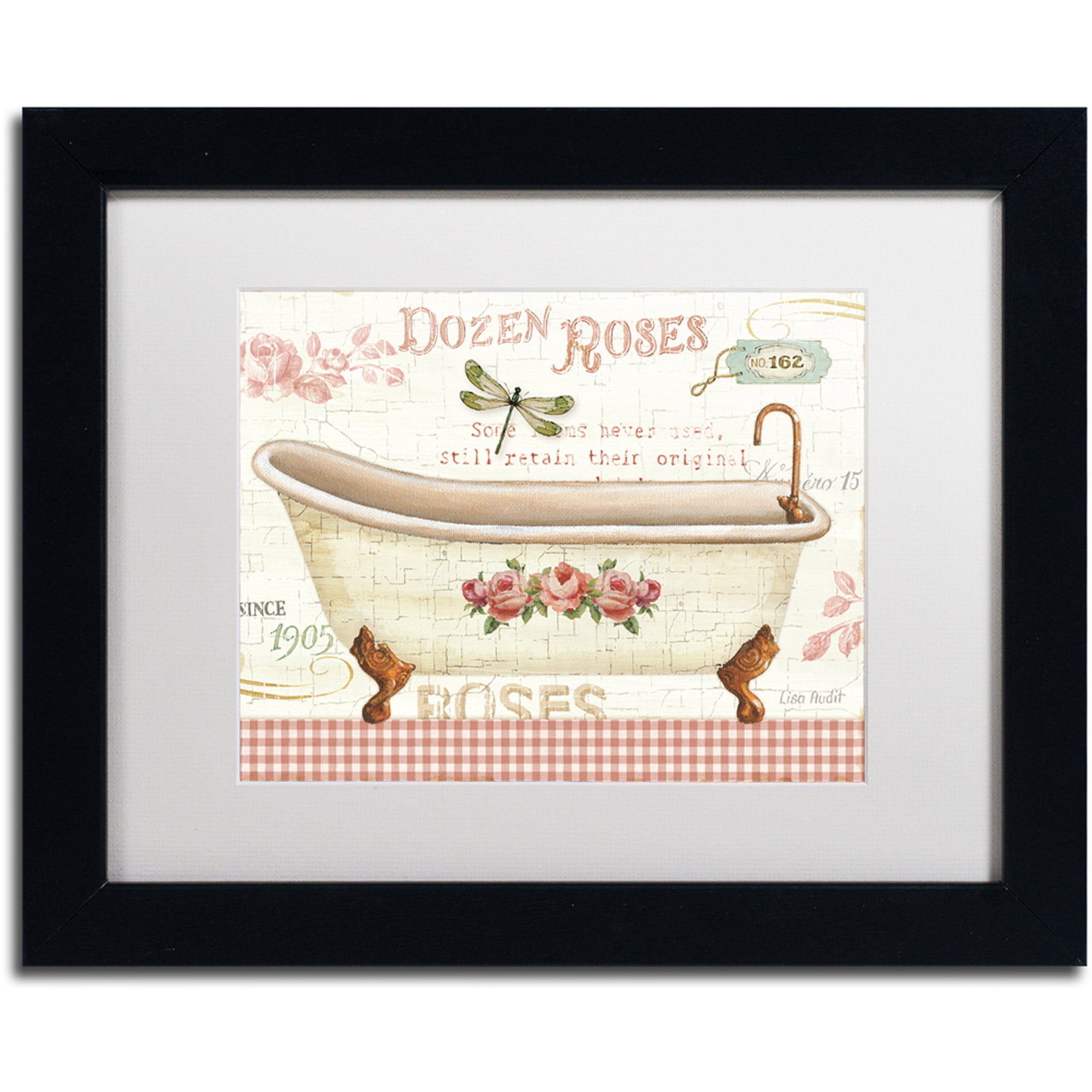 Trademark Fine Art "Rose Garden IV no Border" Canvas Art by Lisa Audit, White Matte, Black Frame