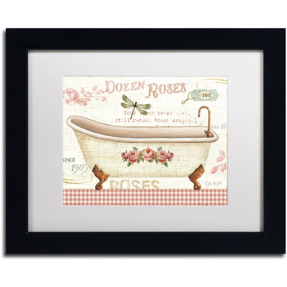 Trademark Fine Art "Rose Garden IV no Border" Canvas Art by Lisa Audit, White Matte, Black Frame