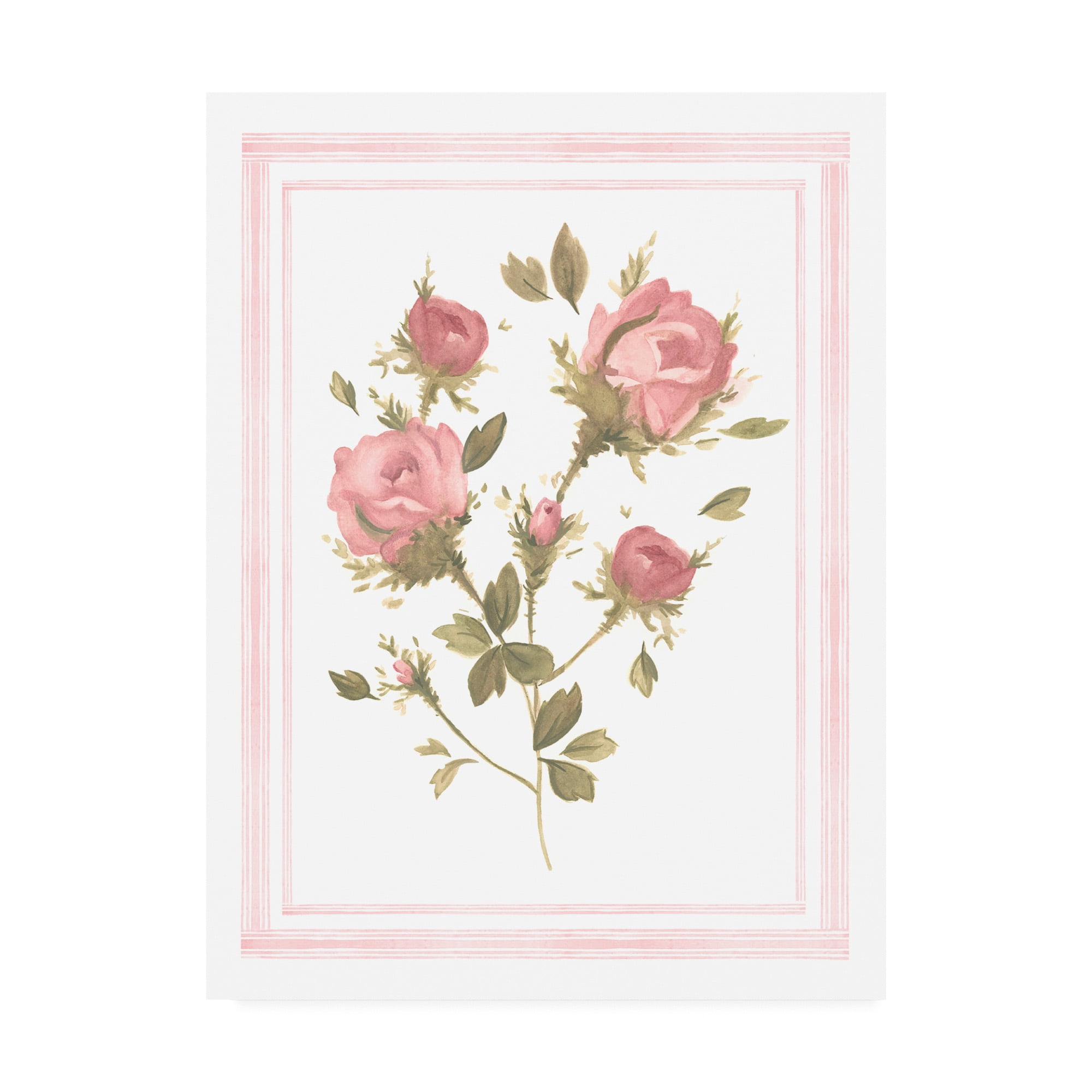 Trademark Fine Art 'Rose Pattern II' Canvas Art by Emma Scarvey
