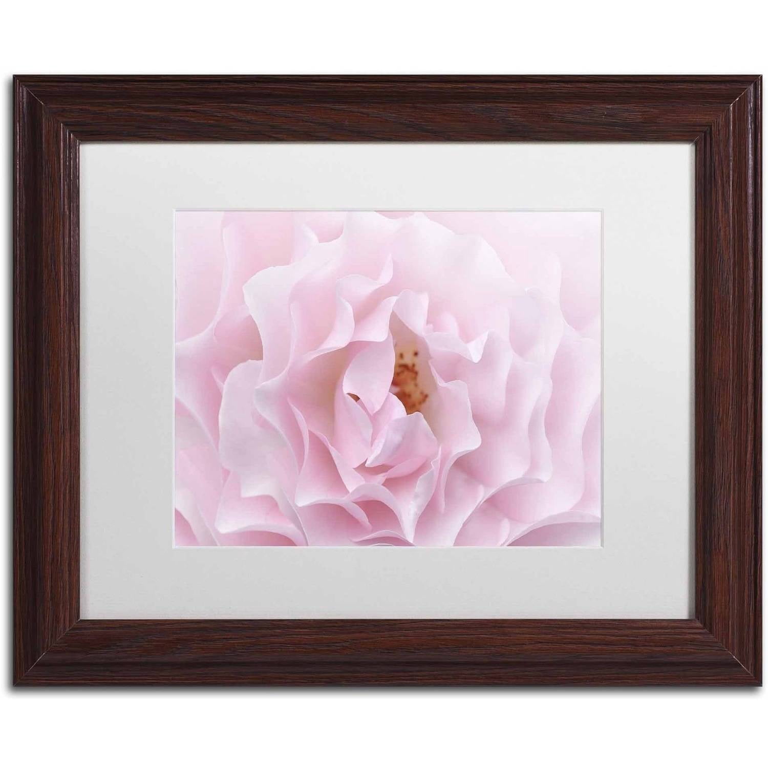 Trademark Fine Art 'Rose Pink Rose' Canvas Art by Cora Niele, White Matte, Wood Frame
