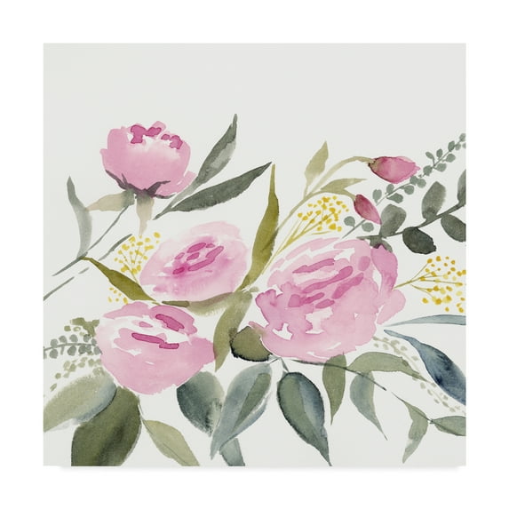 Trademark Fine Art 'Rosebud Watercolor I' Canvas Art by Victoria Borges