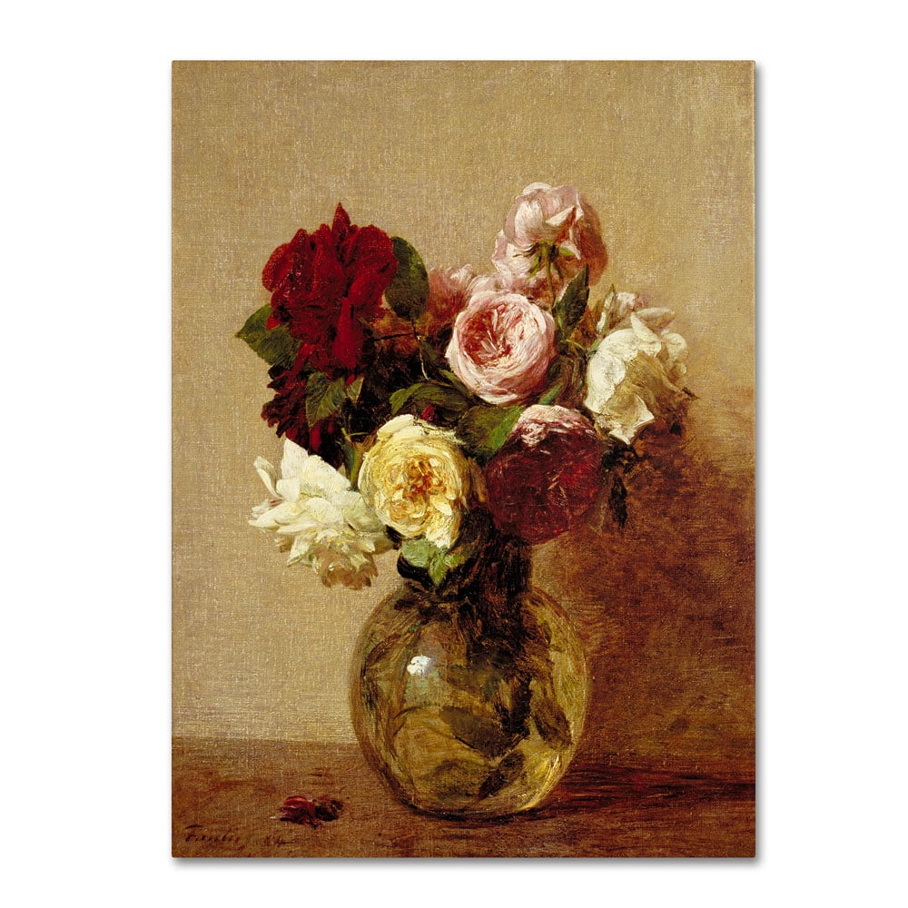 Trademark Fine Art "Roses 1884" Canvas Art by Henri Fantin Latour