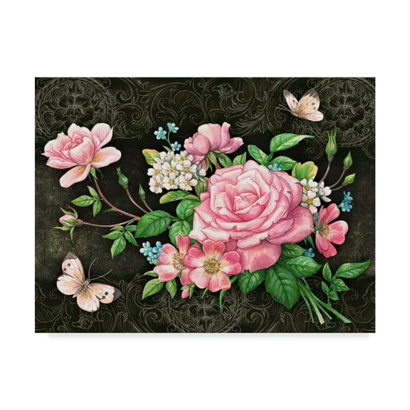 Trademark Fine Art 'Roses And Butterflies' Canvas Art by Maria Rytova