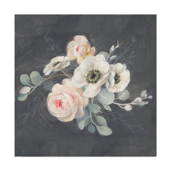 Trademark Fine Art 'Roses and Anemones Square' Canvas Art by Danhui Nai