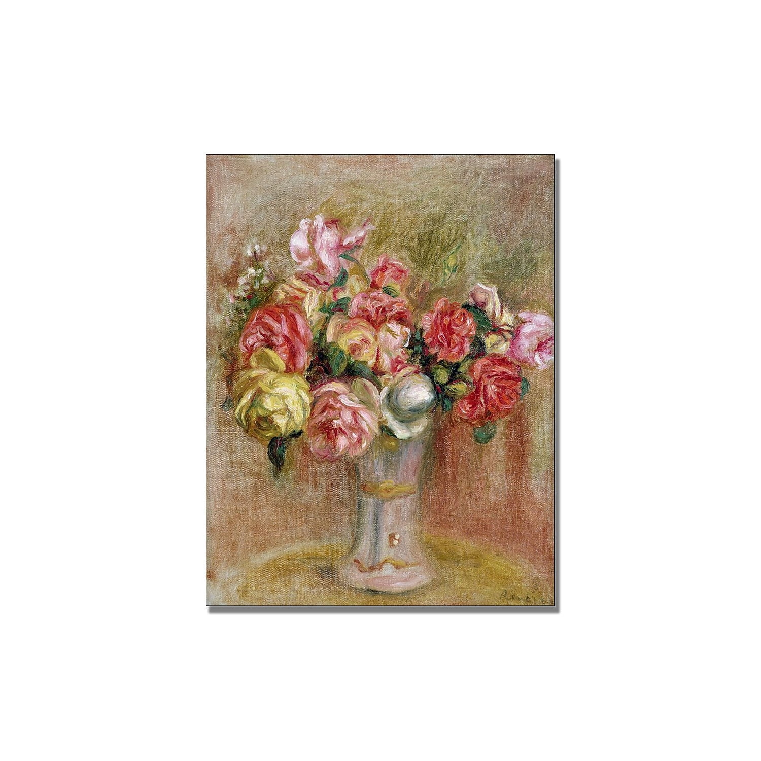Trademark Fine Art "Roses in a Sevres Vase" Canvas Wall Art by Pierre Renoir