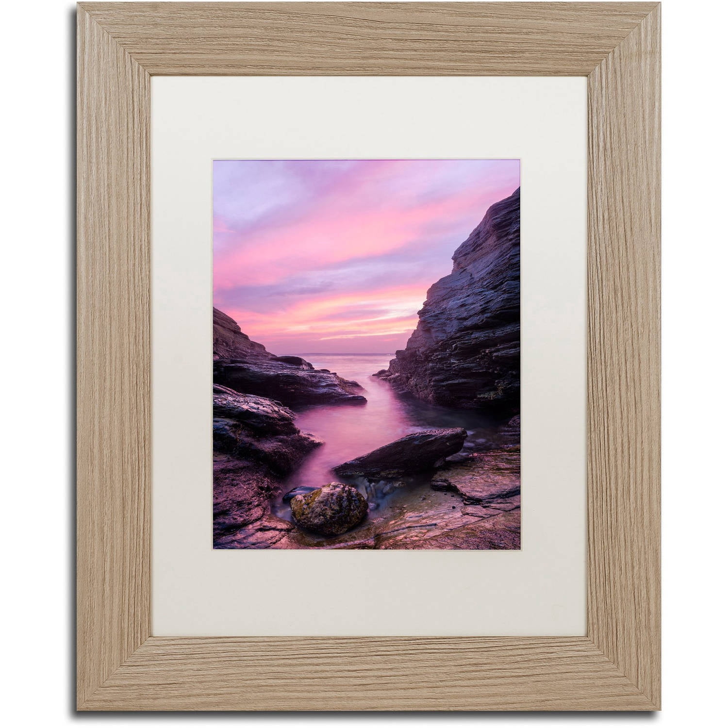 Trademark Fine Art "Rosy Inlet" Canvas Art by Michael Blanchette Photography White Matte, Birch Frame