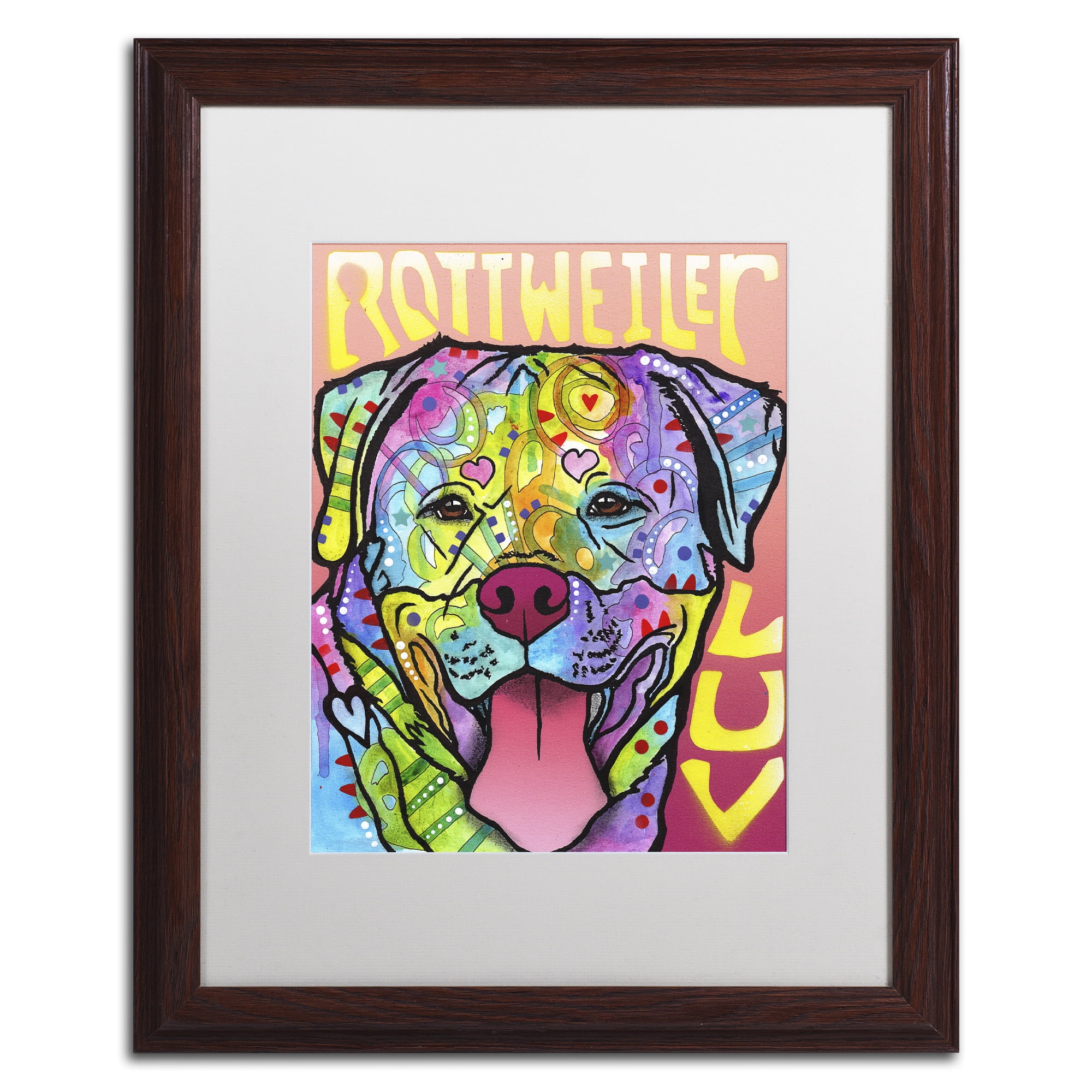 Trademark Fine Art 'Rottweiler Luv' Matted Framed Art by Dean Russo