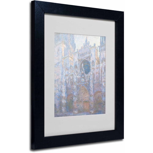 Trademark Fine Art "Rouen Cathedral West Facade 1894" Canvas Art by Claude Monet, Black Frame