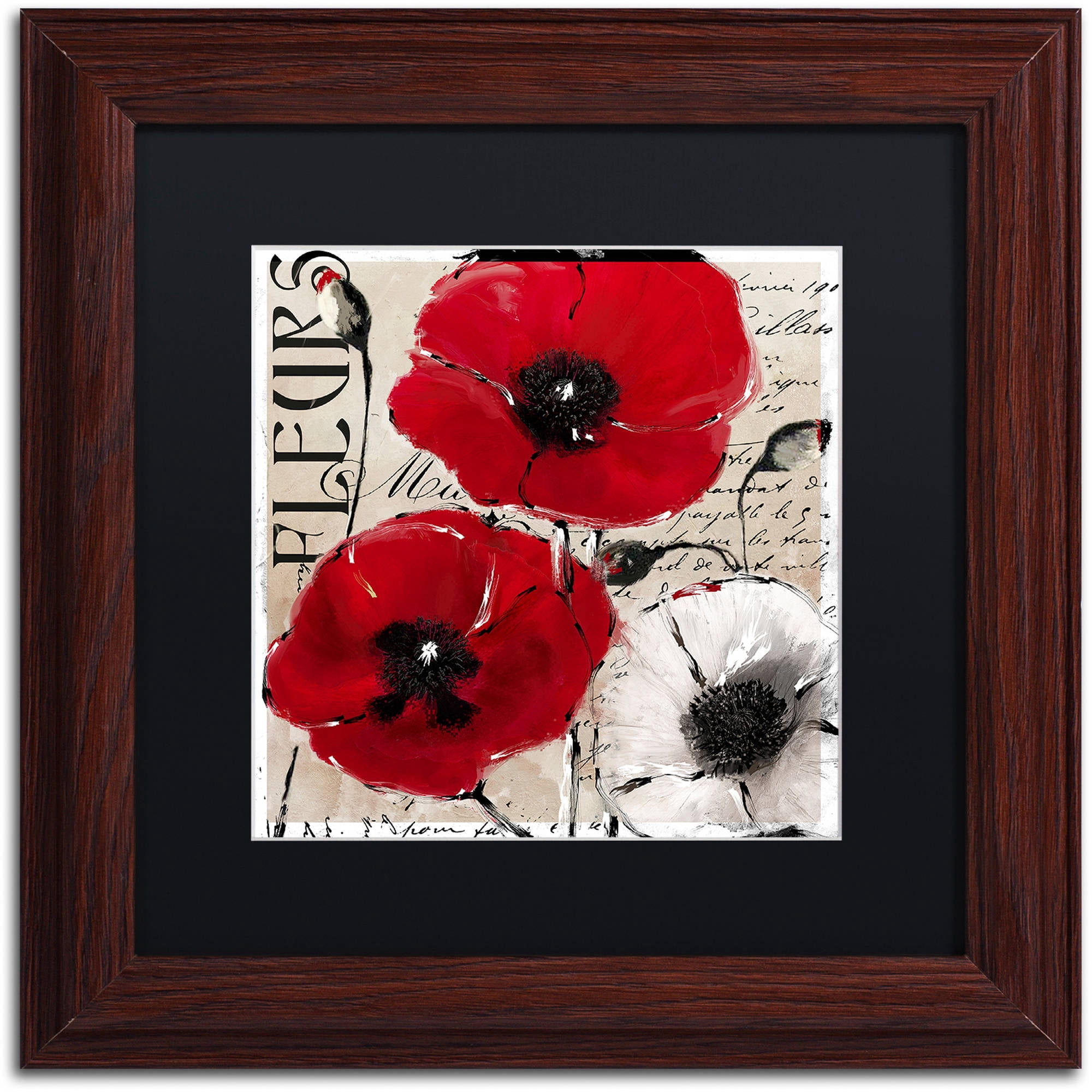 Trademark Fine Art "Rouge One" Canvas Art by Color Bakery Black Matte, Wood Frame
