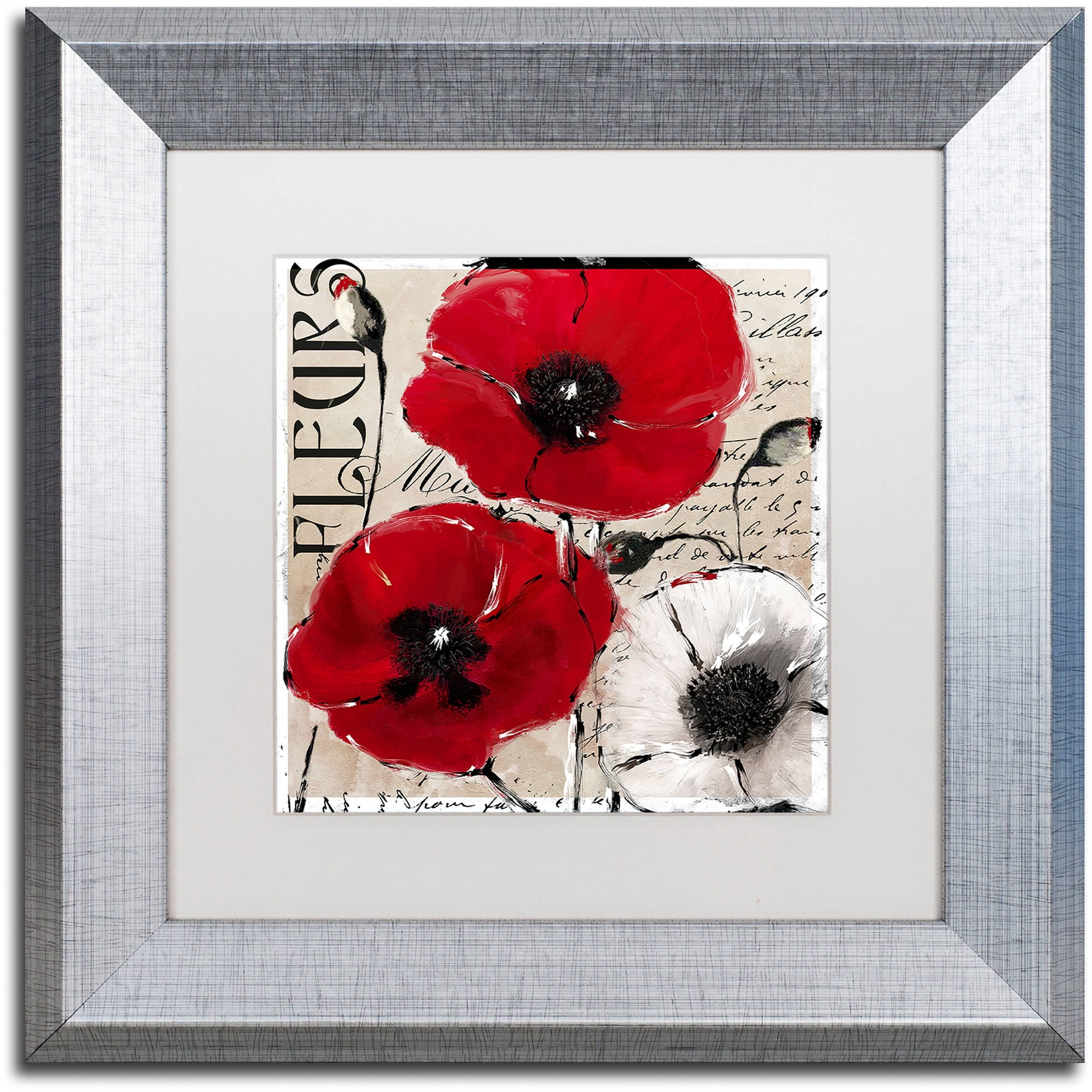 Trademark Fine Art "Rouge One" Canvas Art by Color Bakery White Matte, Silver Frame