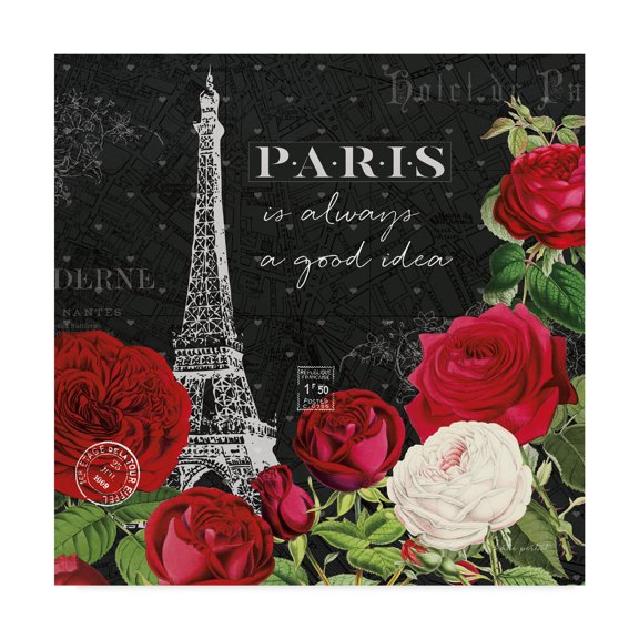 Trademark Fine Art 'Rouge Paris II Black' Canvas Art by Katie Pertiet