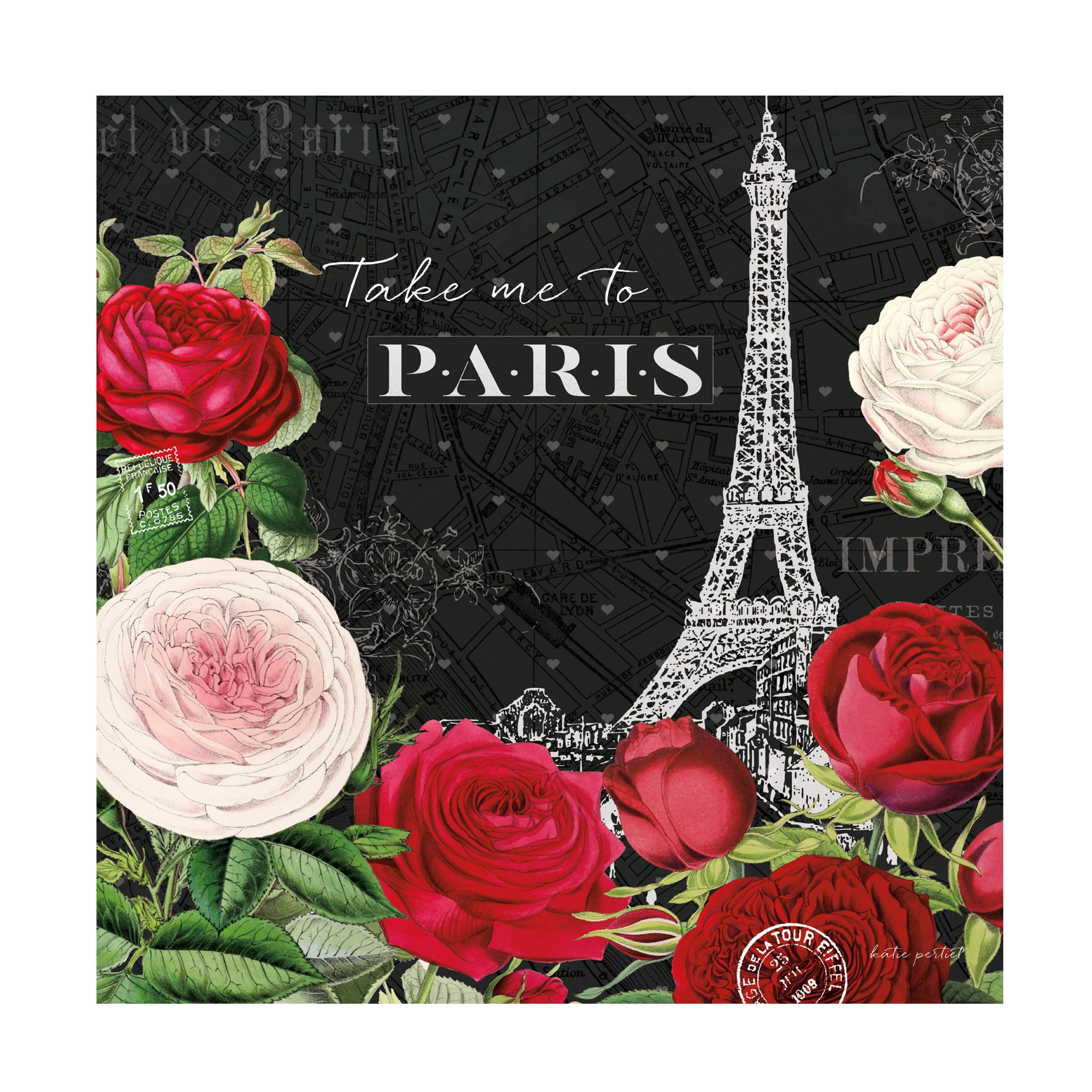 Trademark Fine Art 'Rouge Paris III Black' Canvas Art by Katie Pertiet