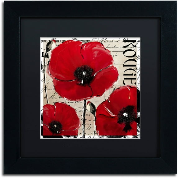 Trademark Fine Art "Rouge Two" Canvas Art by Color Bakery Black Matte, Black Frame
