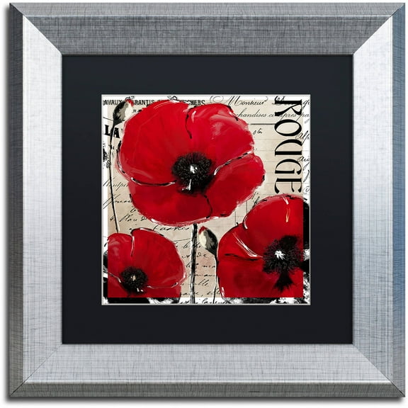 Trademark Fine Art "Rouge Two" Canvas Art by Color Bakery Black Matte, Silver Frame